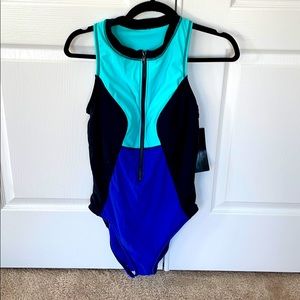 XL Aqua Green High Neck Swimsuit XL